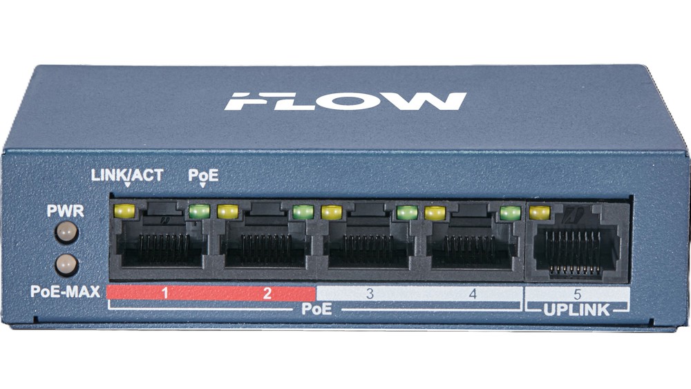 F-SW-EU205POE-V/L - неуправляемый коммутатор Value СЕРИЯ(100M, PoE) 4 RJ45 10/100M PoE с грозозащитой 6кВ, iFLOW