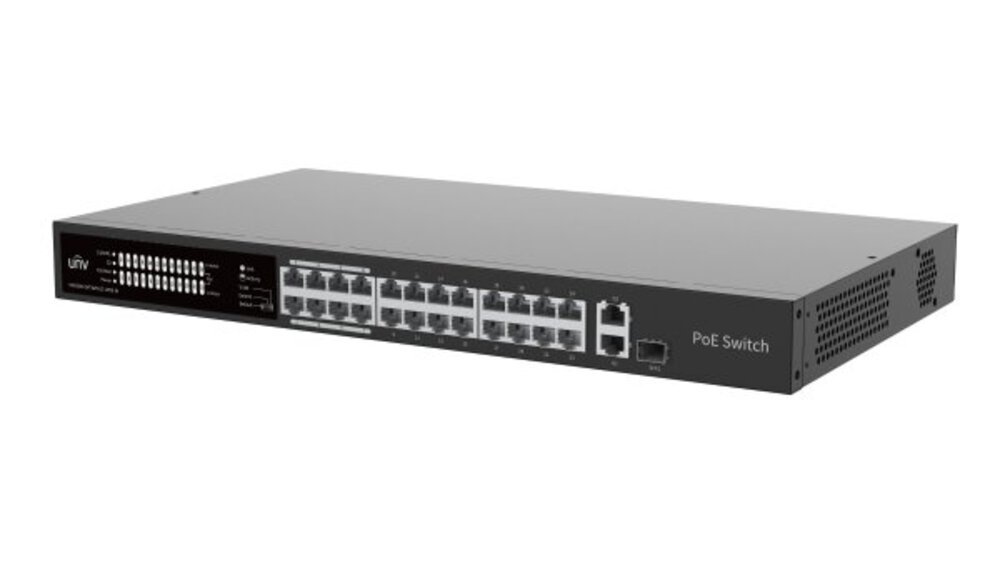 NSW2020-24T1GT1GC-LPOE-IN - 24 сетевых POE портов х 100Mbps (RJ45), 1 х 1000Mbps порт(RJ45), 1 х 1000Mbps комбинированный порт(IEEE802.3,IEEE802.3u,IEEE802.3z,IEEE802.3ab,IEEE802.3x,IEEE802.3af,IEEE802.3at,IEEE802.3az), коммутационная способность 8.8Gbps