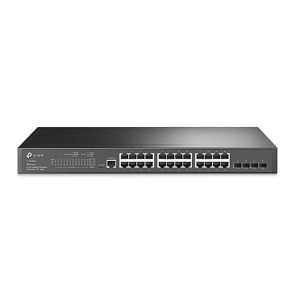 TL-SG3428(ISP) - JetStream 24-портовый гигабитный управляемый коммутатор 2-го уровня с 4 SFP-слотами