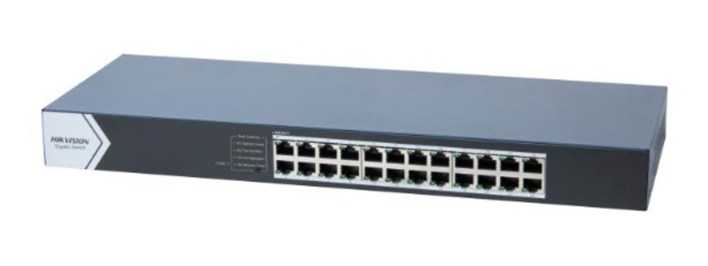 DS-3E0524-E(C) - Неуправляемый гигабитный коммутатор. 24 порта RJ45 10/100/1000 Мбит/с, Hikvision.