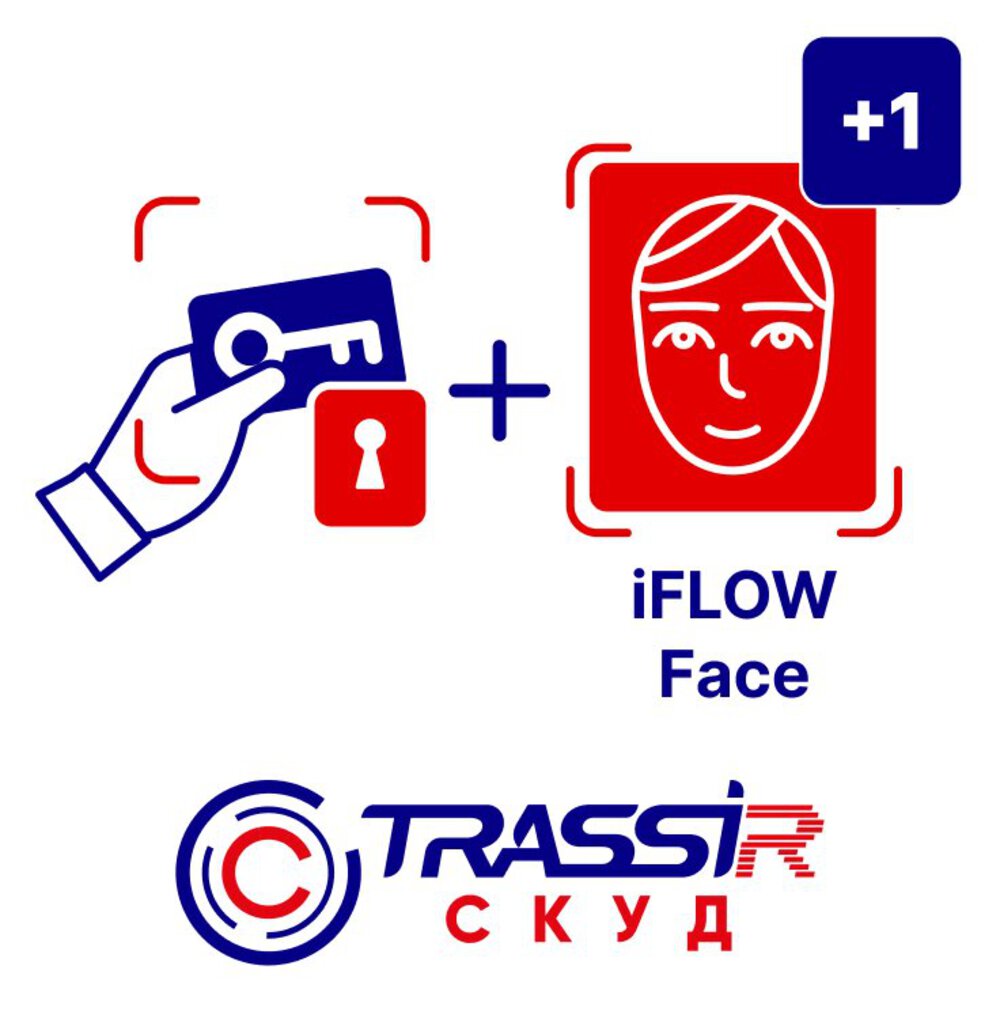 Программное обеспечение TRASSIR СКУД +1 iFLOW Face - модуль ПО TRASSIR для подключения одного дополнительного устройства iFLOW с функцией распознавания лиц.