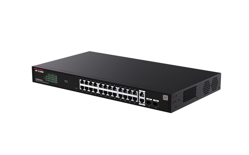 IP-COM G2228P-24-410W - Коммутатор Web smart  с 26 гигабитными портами и 2 SFP-портоми, включая 24 порта с поддержкой технологии PoE