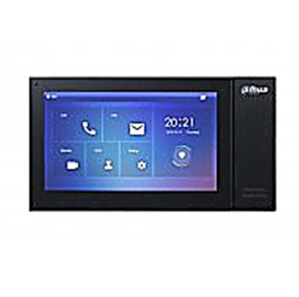 DH-VTH2421FB-P  - IP-монитор домофона 7" (1024x600), DC 12В/PoE, размеры 221.5×119.6×21.5 мм, поддержка карт памяти Micro SD до 32Гб (в комплекте на 8 Гб), черный