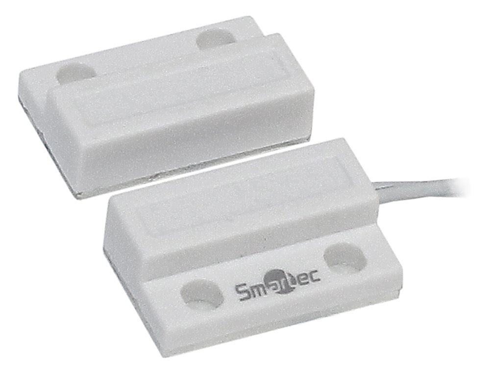 ST-DM110NC-WT - Магнитоконтактный датчик Smartec, НЗ, белый, накладной для деревянных дверей, миниатюрный, зазор 20 мм