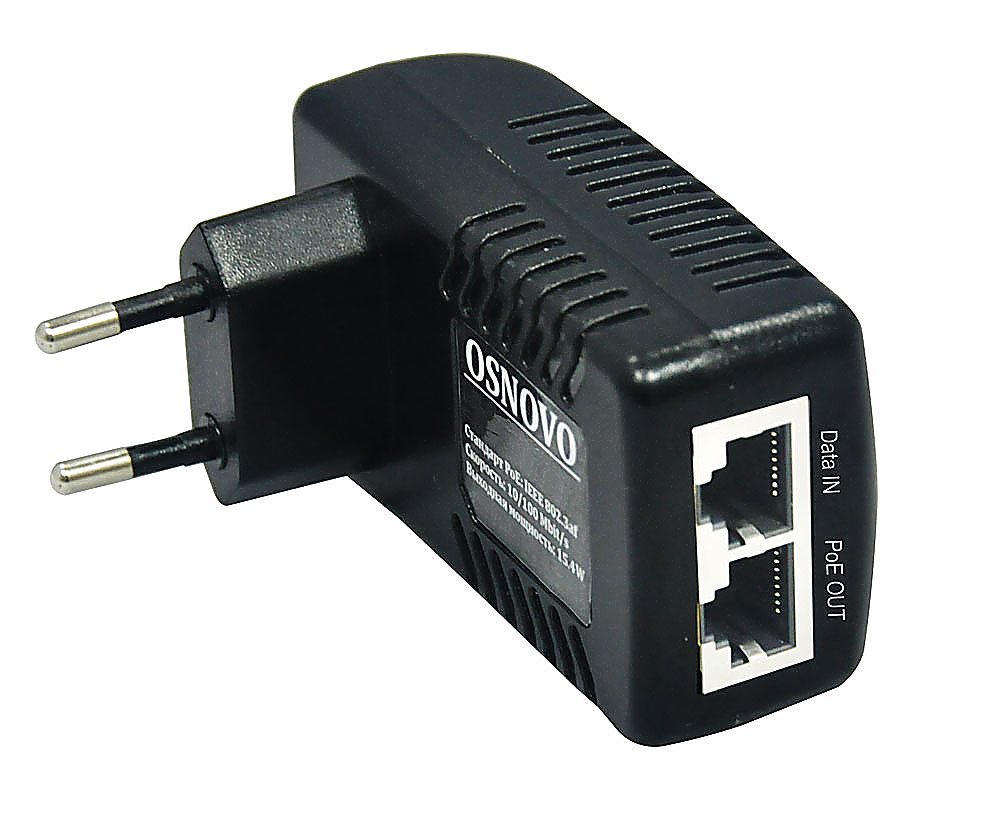 Midspan-1/151G - PoE-инжектор OSNOVO Gigabit Ethernet на 1 порт. Соответствует стандартам PoE IEEE 802.3af.