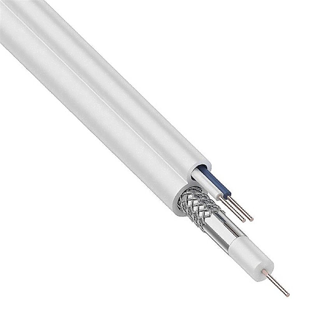 01-4001 - Кабель видеонаблюдения Rexant D=5мм +2*0.5мм 100м белый (ККСВ) REXANT