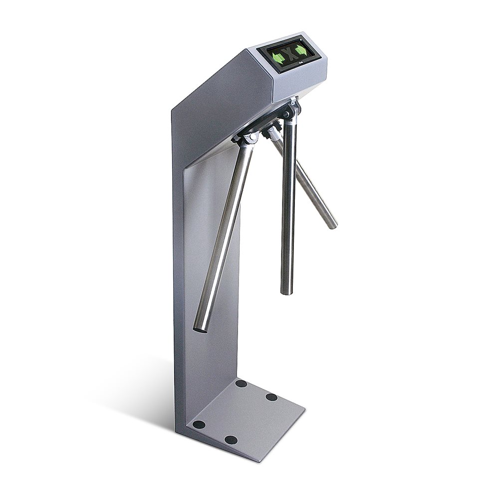 PERCo-TTR-07.1G - Турникет эл/мех с автоматическими планками Антипаника для эксплуатации в закрытых помещениях. Исполнение: стойка – сталь, покрытие "муар", темно-серый цвет с эффектом слюды