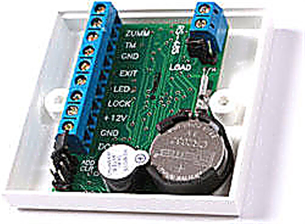 Z-5R Relay Case - Контроллер для ключей Touch Memory. 1364 ключа, интерфейс TM, длительность замка 0-220 c, световая и звуковая индикация, выход на замок - РЕЛЕ. 8-18 В, 45 мА, -30...+40°C, 40х36х15 мм