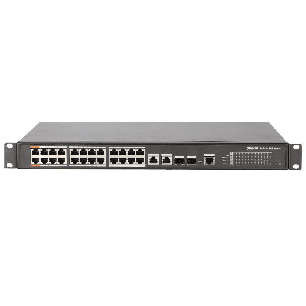 Коммутатор PoE DH-PFS4226-24ET-240 2xCombo 1000 Base-T/SFP, 24x 10/100 Base-T 240Bт