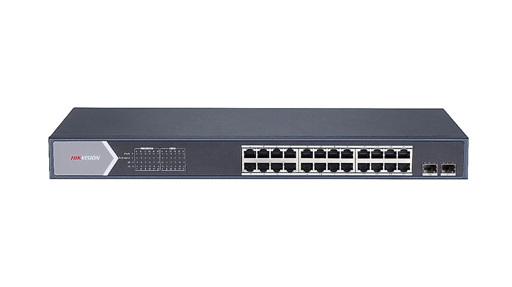 Управляемый PoE коммутатор DS-3E1526P-SI - L2, Смарт-управляемый, 24 1000M RJ45 PoE-порт, 2 Gigabit combo порт