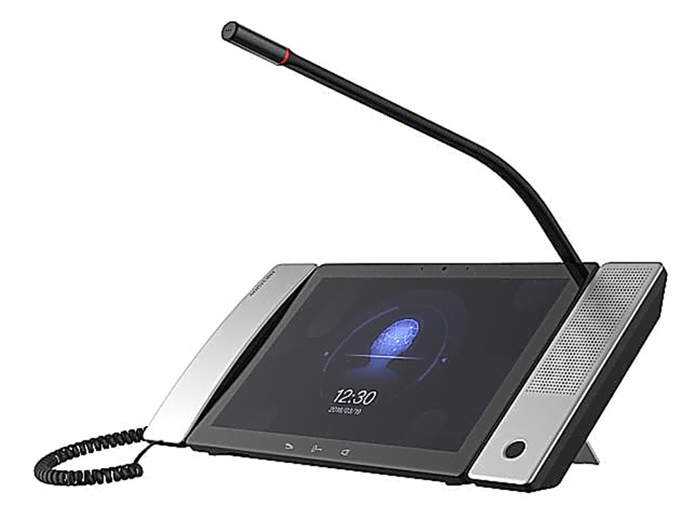 DS-KM9503 - Пульт консьержа CMOS 2 Мп камера; сенсорный 10" цветной TFT LCD экран с разрешением 1024*600; физическая кнопка; интерфейсы: 2 RJ-45 10/100/1000 Mbps, 1 HDMI, 1 RS-485, 3 USB,  2 реле выхода, 2 тревожного выхода , 4 аудио-входа & 4 аудио-выхода