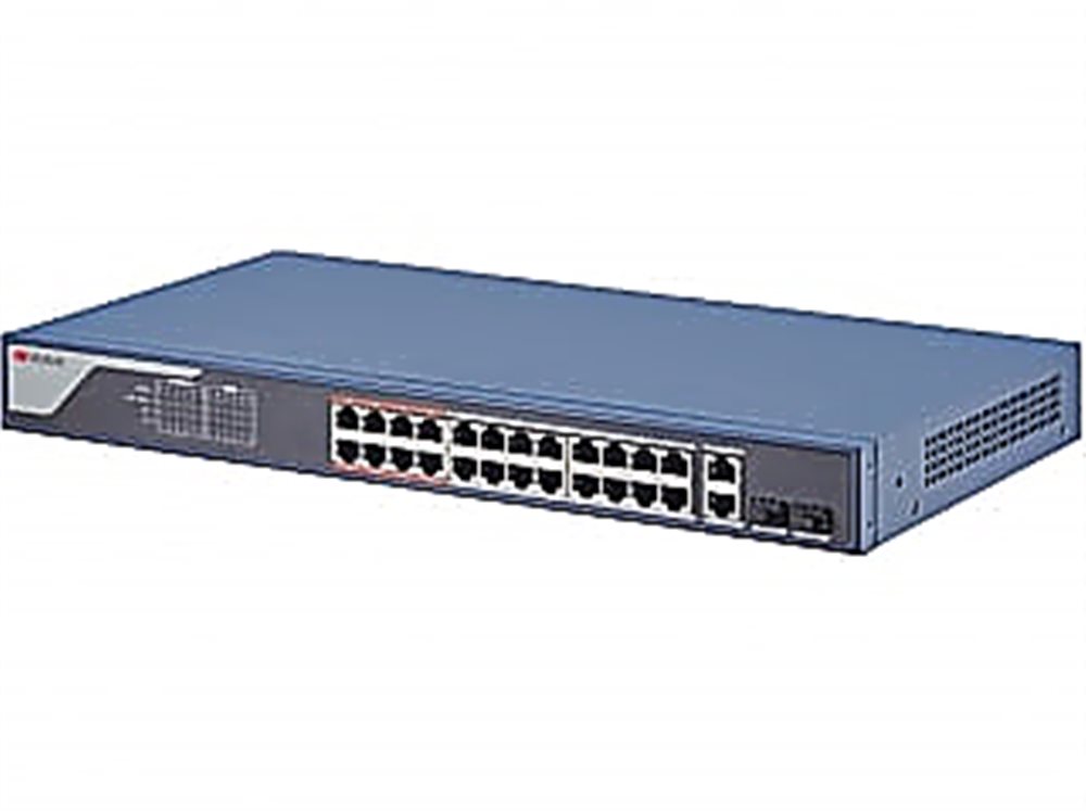 L2, Смарт-управляемый коммутатор SWT-1326P HiWatch, 24 10/100M RJ45 PoE-порт,  2 1000M комбо-порт, 802.3af/at, бюджет PoE.