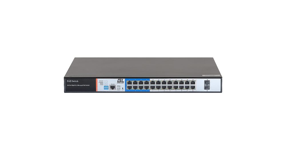 GL-SW-G205-24P - Коммутатор GIGALINK, WEB Smart управляемый, 24 PoE (802.3af/at) портов 10/100/1000Мбит/с 8 до 250 метров cat.6, 2*SFP 1000Мбит/с, 400Вт APO&R