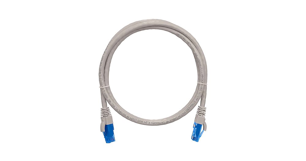 NMC-PC4UE55B-050-GY - Коммутационный шнур NIKOMAX, U/UTP 4 пары, Кат.6 (Класс E), 250МГц, 2хRJ45/8P8C, T568B, заливной, с защитой защелки, многожильный, BC (чистая медь), 24AWG (7х0,205мм), PVC нг(А), серый, 5 м.