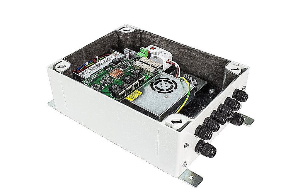 Релион-SW-2G-4Poe+/60W-UPS - Уличный коммутатор с ИБП, 1Гбит/с, Два SFP-слота, Корпус из ABS-пластика