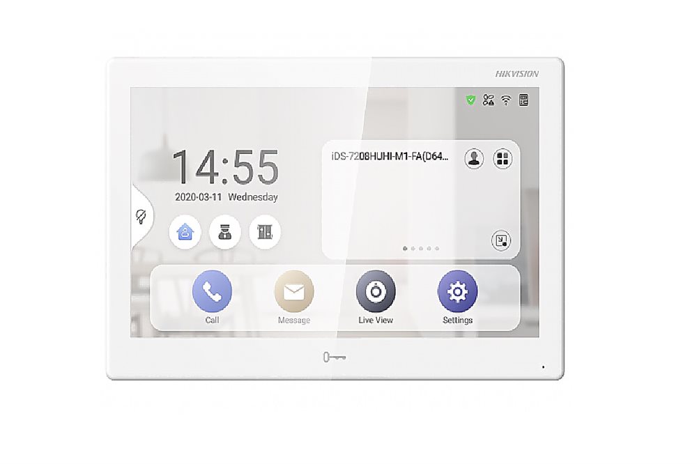 DS-KH9510-WTE1(B) Hikvision - 10'' видеодомофон (ОС Android 10.0) 10.1? цветной IPS-сенсорный экран, разрешение 1024 ? 600
