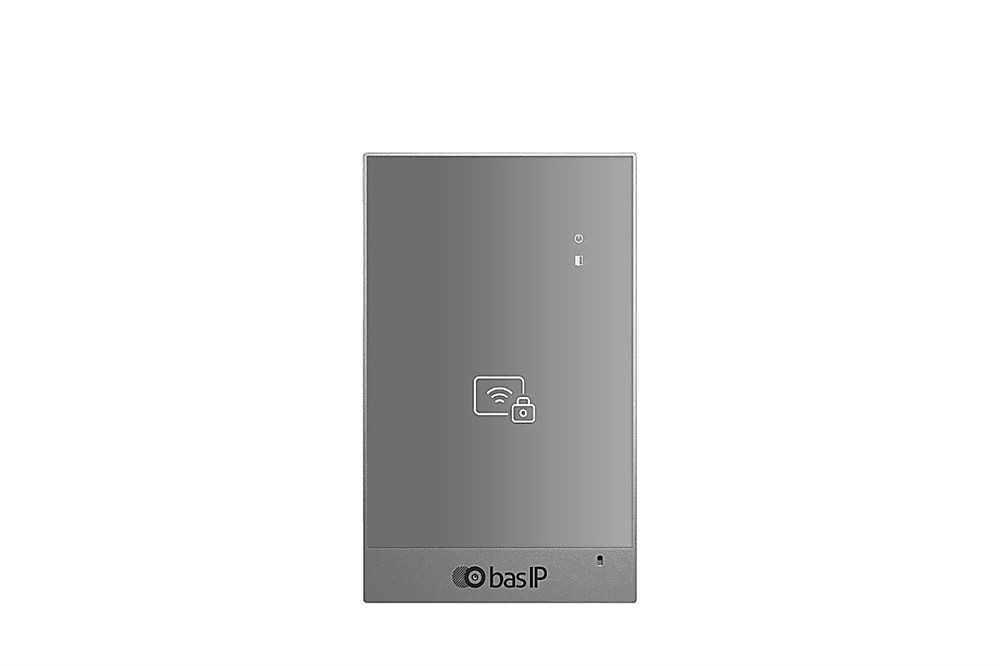 BAS-IP CR-02BD SILVER - Внешний сетевой считыватель с поддержкой технологии UKEY: считывание EM-Marin, Mifare Plus и Mifare Classic, Bluetooth, NFC