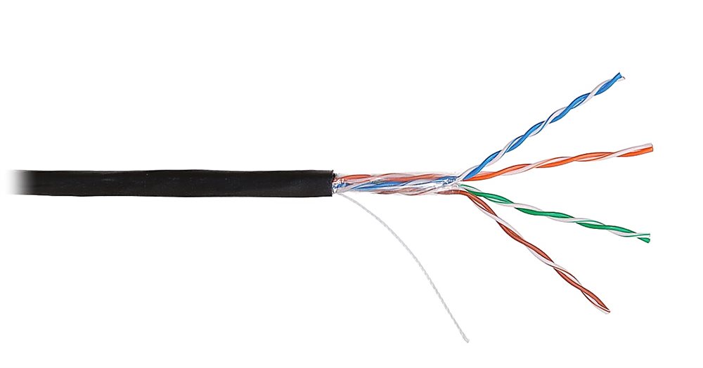 NKL 2600B-BK - Кабель NIKOLAN U/UTP, 4 пары, кат.5e, 24 AWG, внешний, PE, 305м
