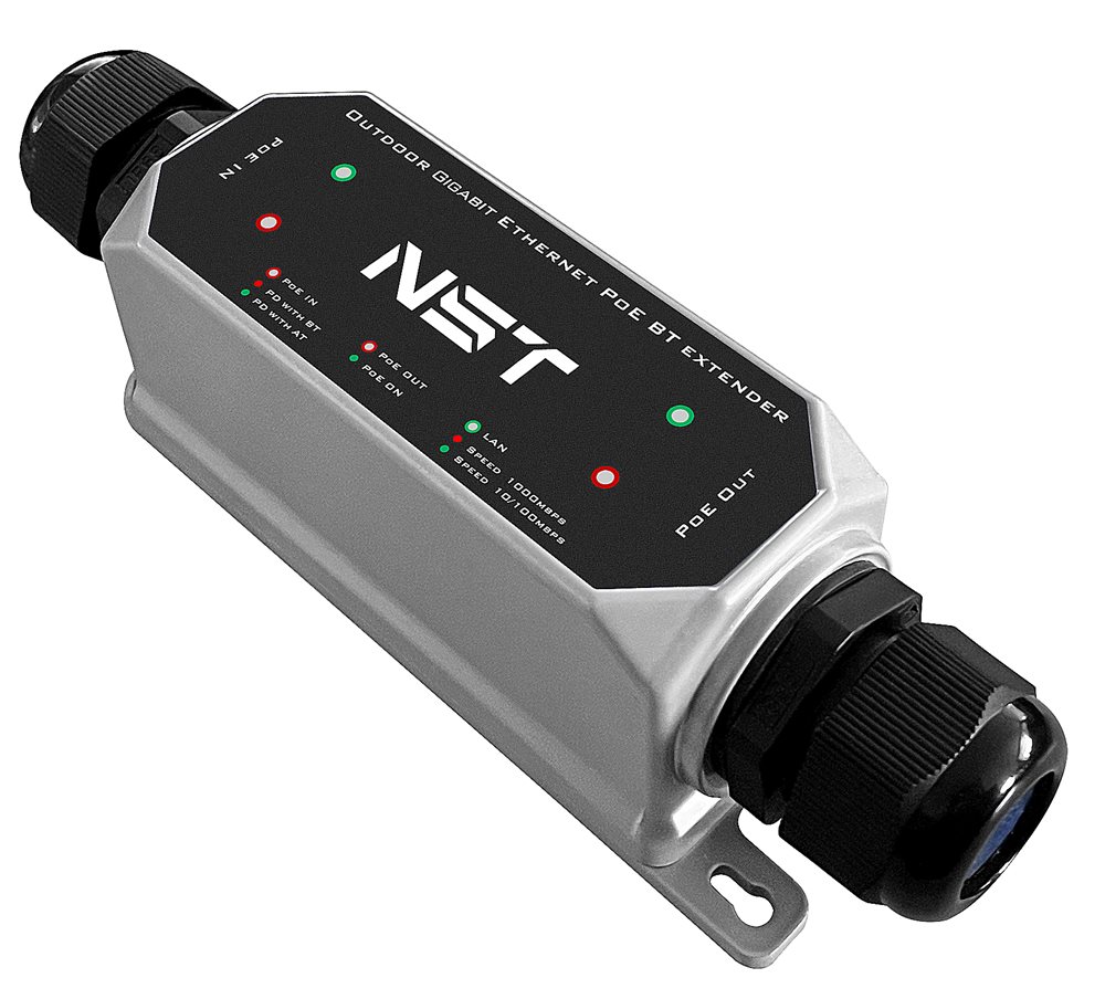 NS-EX-1GP/W - Уличный Ultra PoE удлинитель NST Gigabit Ethernet до 250м на 1 порт. Порты Ethernet: Вход - 1x10/100/1000Base-T RJ45