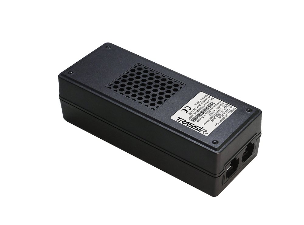 TR-I60WPoE++ POE-инжектор TRASSIR. Вход: 100-240В 50/60Гц . Мощность POE на порт 60Вт. Общая мощность 60ВТ. Порты: 1*RJ45*10/100/1000M Data IN, 1*RJ45*10/100/1000M PoE OUT. 2 POE порта. Предназначен для питания устройств по протоколам IEEE 802.3af/at/bt. Функция автоматического определения PoE устройств. Молниезащита.