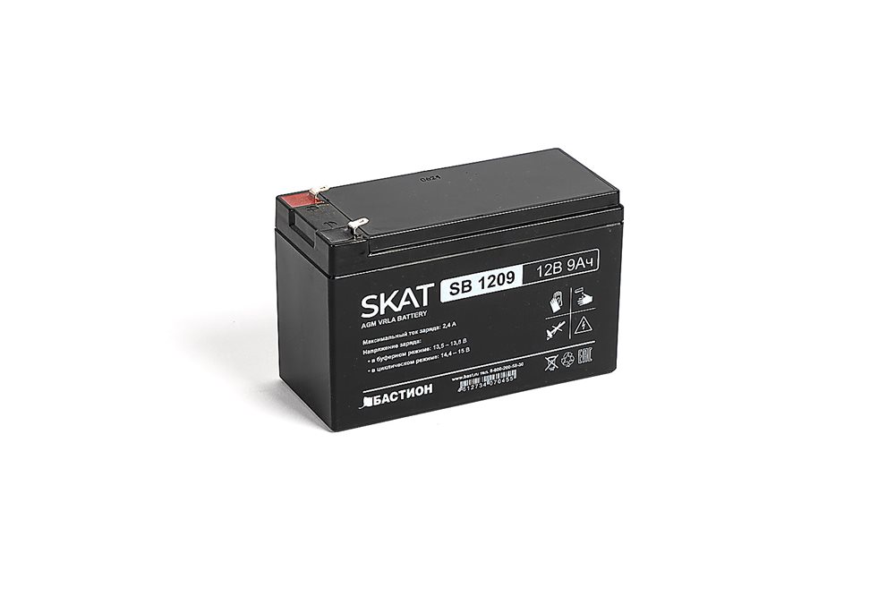 2540 SKAT SB 1209 АКБ свинцово-кислотная тип AGM 12V 9Ач Iзар. 2,7 А, ножевые клеммы