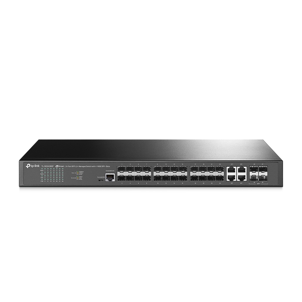 TL-SG3428XF - Коммутатор TP-Link JetStream 24‑портовый гигабитный управляемый уровня 2+ с 4 SFP+ слотами 10GE