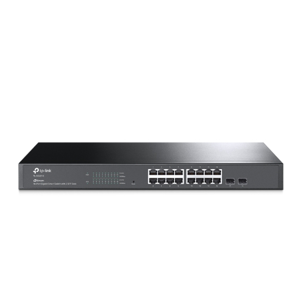 TL-SG2218P Коммутатор JetStream Smart с 16 гигабитными портами PoE+ и 2 портами SFP