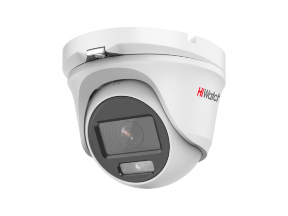 DS-T203L(C)(2.8mm) - 2Мп уличная купольнаяя HD-TVI камера с LED-подсветкой до 20м, встроенным микрофоном (AoC) и технологией ColorVu