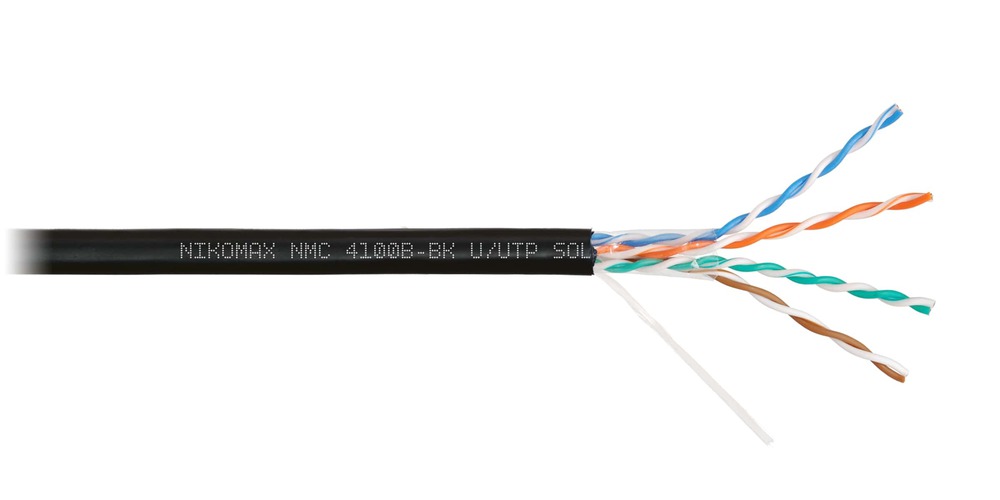 NMC 4100B-BK - Кабель NIKOMAX U/UTP, 4 пары, Кат.5e, полиэтилен, внеш., черный, 305м