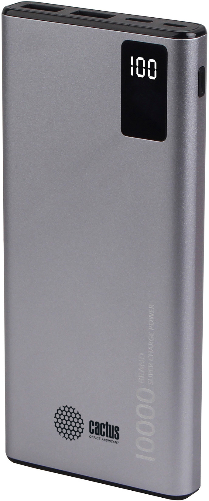 Мобильный аккумулятор Cactus CS-PBFSLT-10000 10000mAh 22.5W 3A 2xUSB-A/USB-C серый