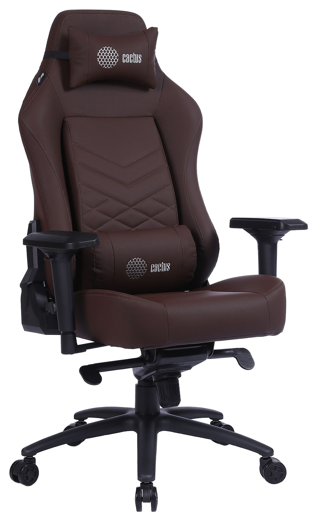 Кресло игровое Cactus CS-CHR-0112 коричневый экокожа с подголов. крестов. сталь