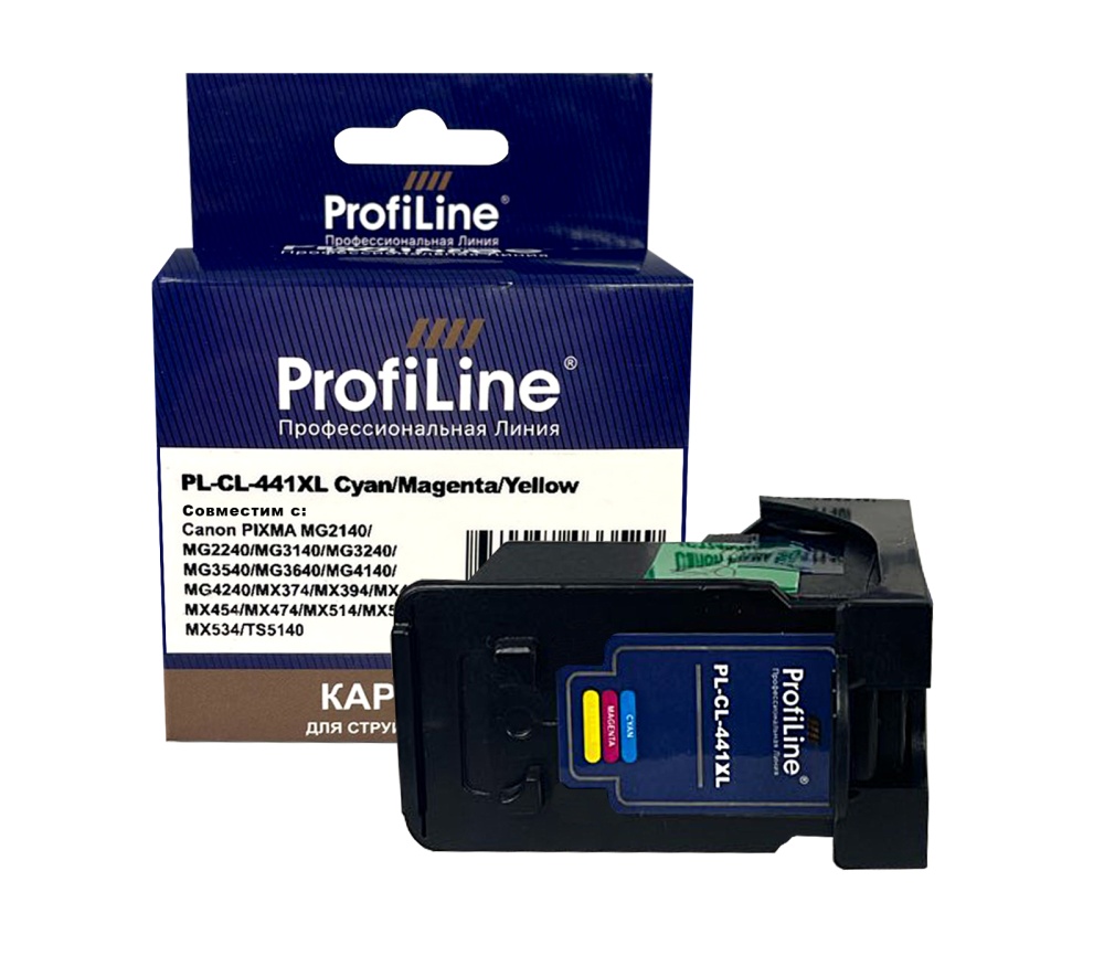 Струйный картридж PL-CL-441XL для принтеров Canon PIXMA MG2140/MG2240/MG3140/MG3240/MG3540/MG3640/MG4140/MG4240/MX374/MX394/MX434/MX454/MX474/MX514/MX524/MX534/TS5140 Cyan/Magenta/Yellow 8 мл ProfiLine