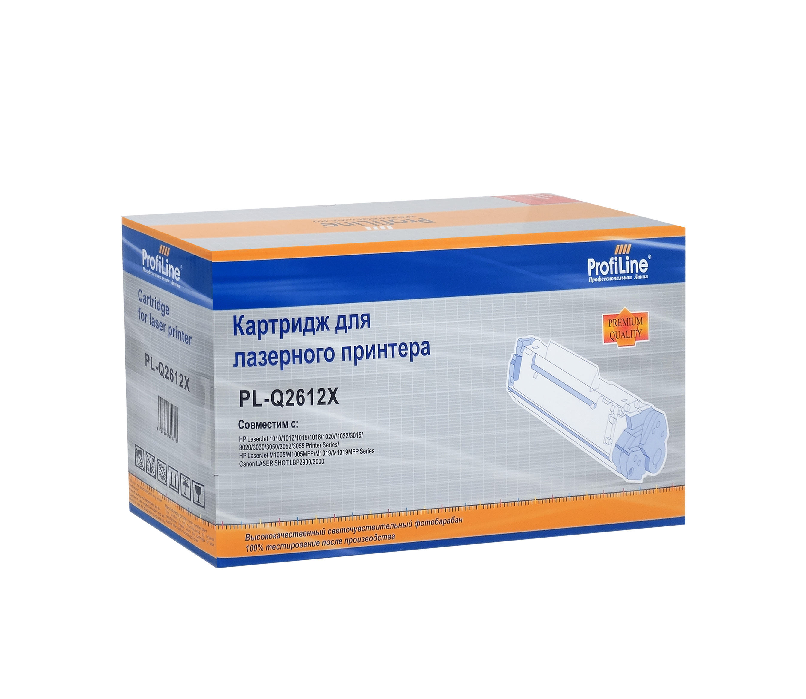 Картридж PL-Q2612X/FX-10/703 (№12X) для принтеров HP LaserJet M1005/1010/1012/1015/1018/1020/1022/M1319/3015/3020/3030/3050/3052/3055/M1319f/3050z/1022n/1022nw/Canon PC-D440/PC-D450/FAX-L100/FAX-L120/i-SENSYS FAX-L140/FAX-L160/MF4010/MF4018/MF4120/MF4140/MF4150/MF4270/MF4320/MF4320d/MF4330/MF4330d/MF4340/MF4340d/MF4350/MF4350d/MF4370/MF4370dn/MF4380/MF4380dn/MF4660/MF4660PL/MF4690/MF4690PL/FAX-L95/i-SENSYS LBP2900/LBP3000/LBP2900B 3000 копий ProfiLine