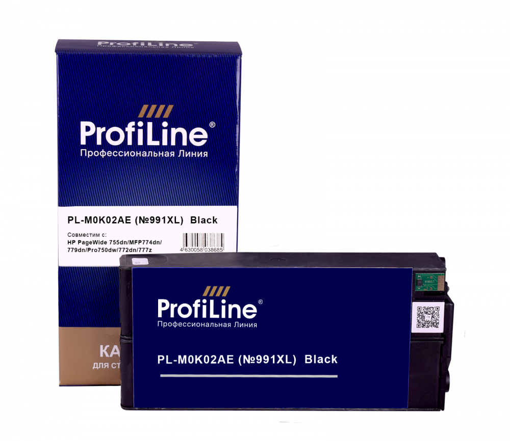 Струйный картридж PL-M0K02AE (№991XL) для принтеров HP PageWide 755dn/MFP774dn/779dn/Pro750dw/772dn/777z с чернилами на водной основе Black ProfiLine
