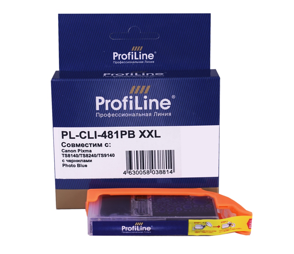 Струйный картридж PL-CLI-481PB XXL для принтеров Canon Pixma TS704/TS6140/TS6240/TR7540/TS8140/TS8240/TR8540/TS9140 с чернилами на водной основе Photo Blue 11,7 мл ProfiLine
