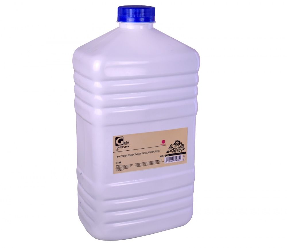 Тонер GP-CF363/CF383/CF403/CF413/CF453/CF533/CF543/CE403/CE413 для принтеров HP CLJ M154/M180/M181/M252/M254/M274/M277/M280/M281/M351/M375/M377/M451/M452/M475/M476/M477/M551/M552/M553/M570/M575/M577/M652/M653/M681/M682 Magenta 500гр (H108) PET Фас РФ (химический) GalaPrint