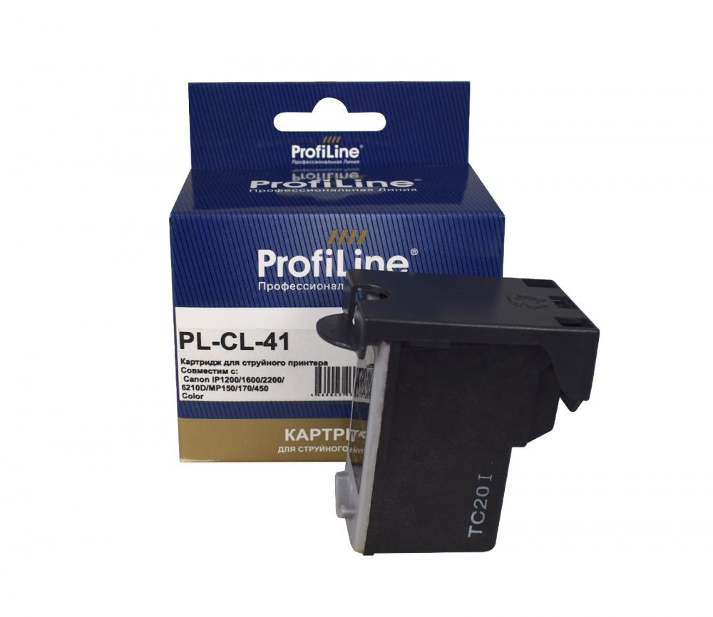 Струйный картридж PL-CL-41 для принтеров Canon MultiPASS-450/PIXMA-MP140/MP150/MP160/MP170/MP180/MP190/MP210/MP220/MX300/MX310/MP450/MP460/iP1200/iP1300/iP1600/iP1700/iP1800/iP1900/iP2200/iP2500/iP2600/iP6220/iP6310/iP6320 Cyan/Magenta/Yellow 12 мл ProfiLine