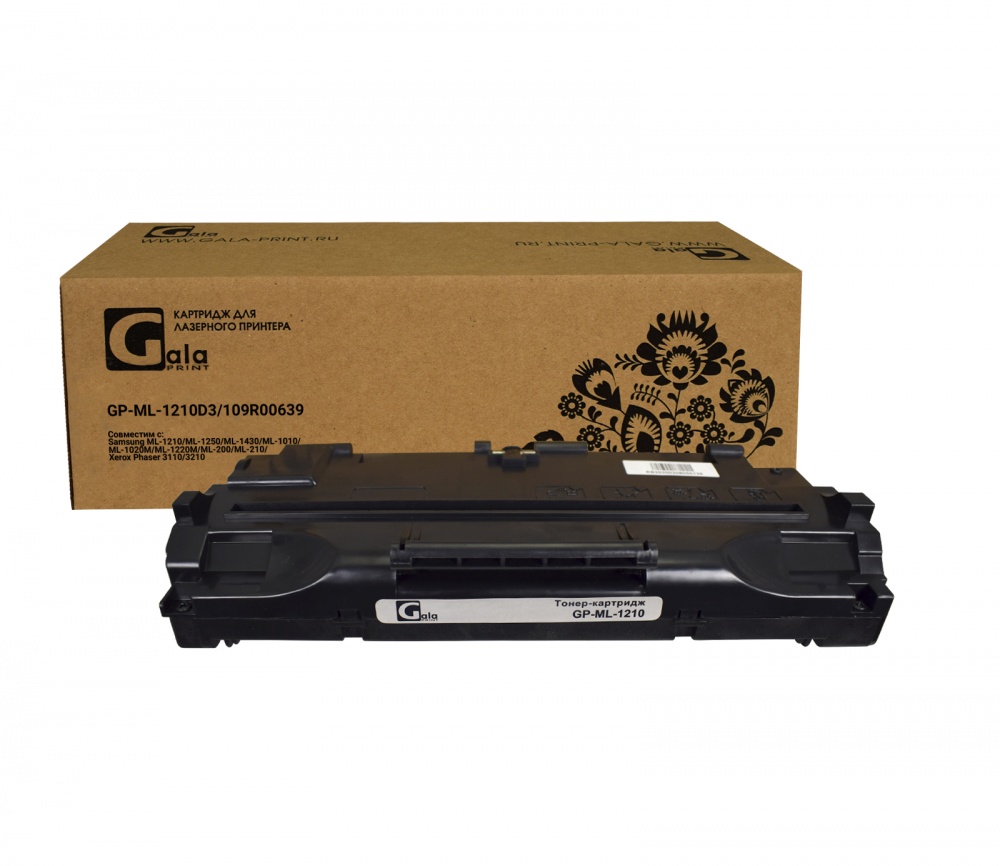 Картридж GP-ML-1210D3/109R00639 для принтеров Samsung ML-1210/ML-1250/ML-1430/ML-1010/ML-1020M/ML-1220M/ML-200/ML-210/Xerox Phaser 3110/3210 3000 копий GalaPrint