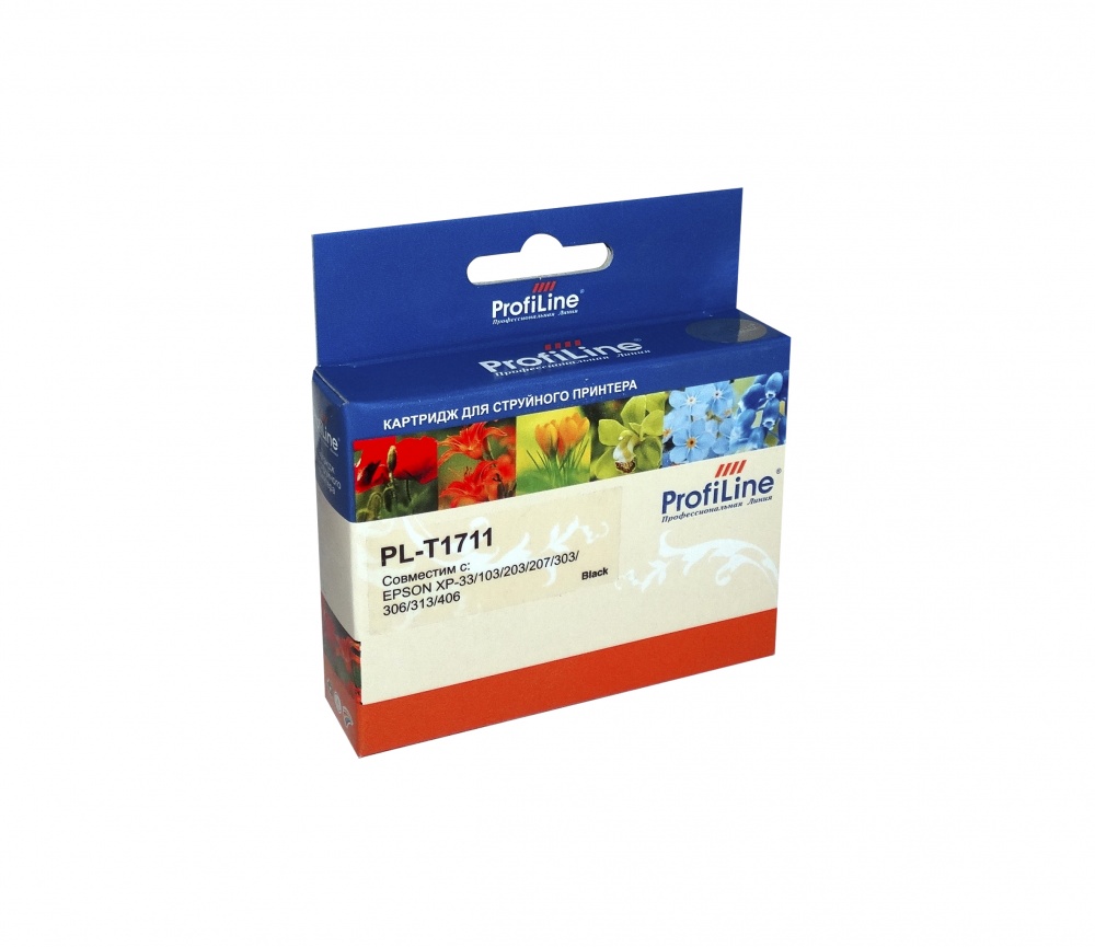 Струйный картридж PL-T1711 для принтеров Epson Expression Home XP-33/XP-103/XP-203/XP-207/XP-303/XP-306/XP-313/XP-323/XP-403/XP-406/XP-413/XP-423 с чернилами на водной основе Black 11,5 мл ProfiLine