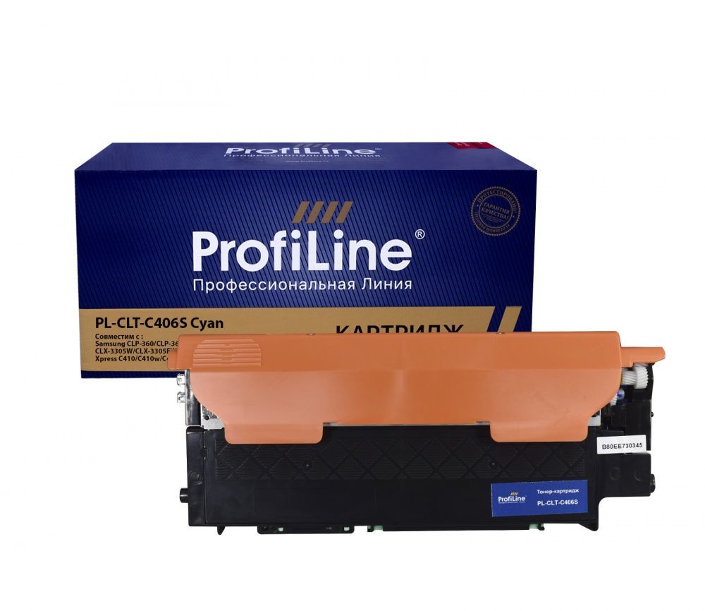 Картридж PL-CLT-C406S для принтеров Samsung CLP-360/CLP-365/CLX-3300/CLX-3305/CLP-365W/CLX-3305W/CLX-3305FW/CLX-3305FN/Xpress C410/C410w/C460W/C460FW/CLP-368/C410/C460 Cyan 1000 копий ProfiLine