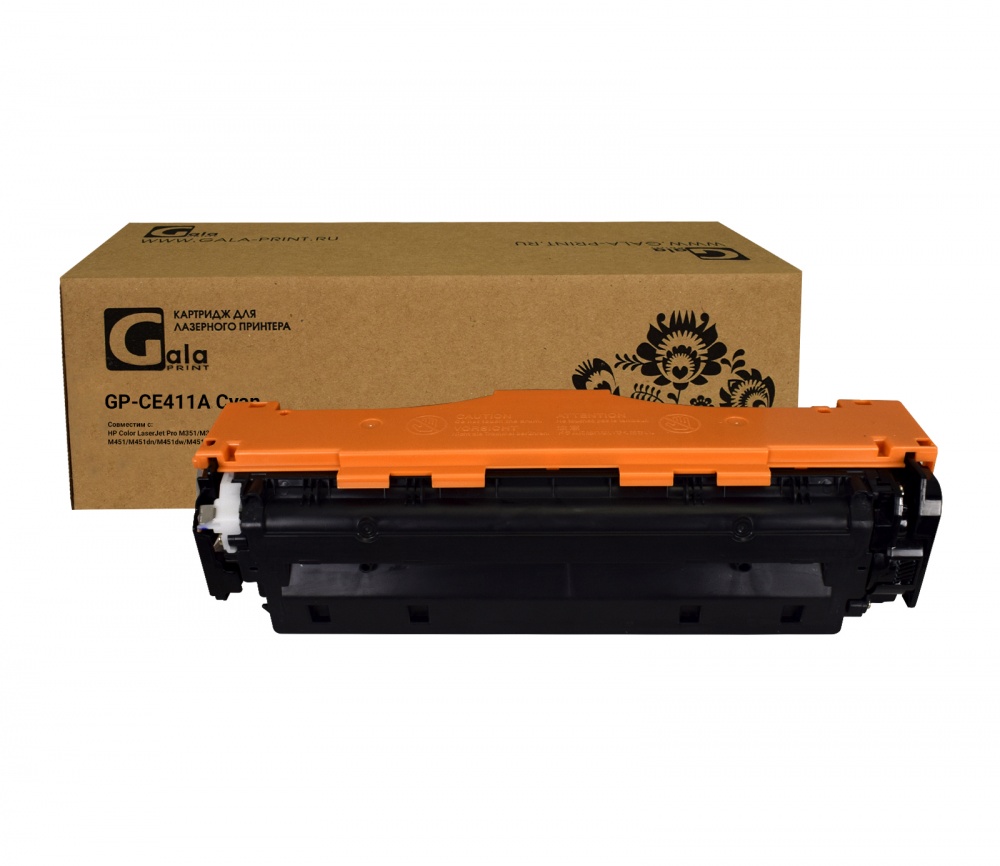 Картридж GP-CE411A (№305A) для принтеров HP Color LaserJet Pro M351/M351a/M357/M375/M375nw/M451/M451dn/M451dw/M451nw/M475/M475dn/M475dw Cyan 2600 копий GalaPrint