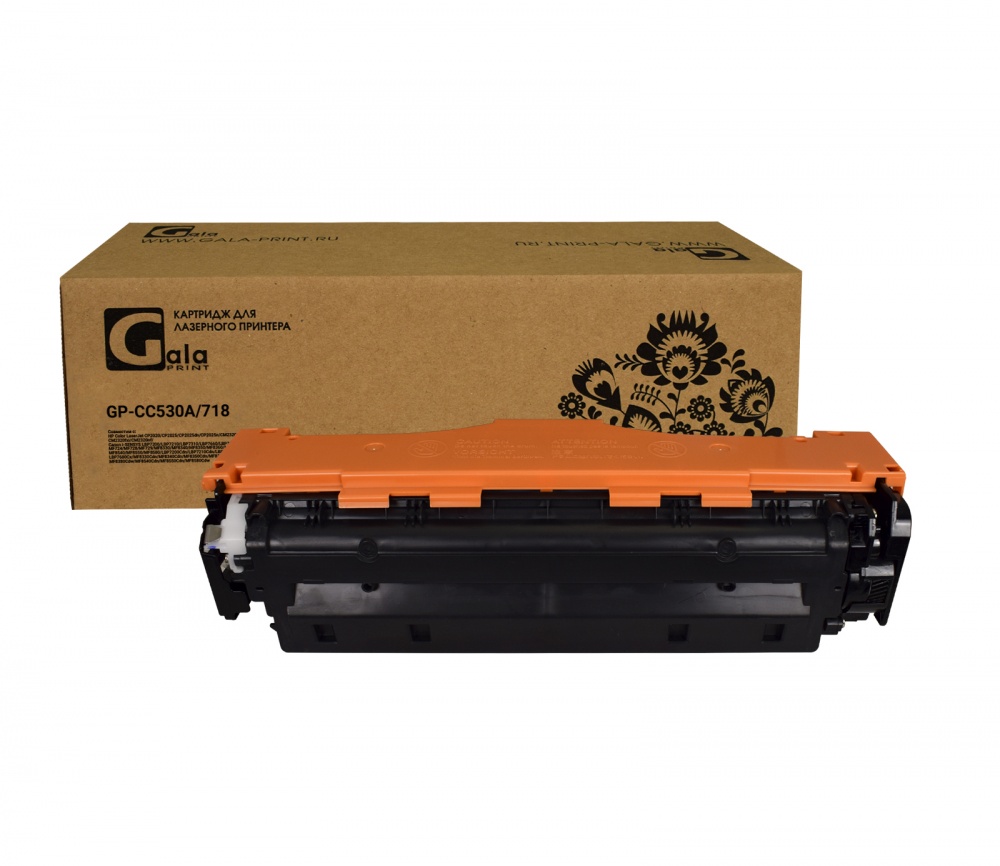 Картридж GP-CC530A/718 (№304A) для принтеров HP Color LaserJet CP2020/CP2025/CP2025dn/CP2025n/CM2320/CM2320fxi/CM2320nf/Canon i-SENSYS LBP7200/LBP7210/LBP7310/LBP7660/LBP7680/MF724/MF728/MF729/MF8330/MF8340/MF8350/MF8360/MF8380/MF8540/MF8550/MF8580/LBP7200Cdn/LBP7210Cdn/LBP7660Cdn/LBP7680Cx/MF8330Cdn/MF8340Cdn/MF8350Cdn/MF8360Cdn/MF8380Cdw/MF8540Cdn/MF8550Cdn/MF8580Cdw Black 3500 копий GalaPrint