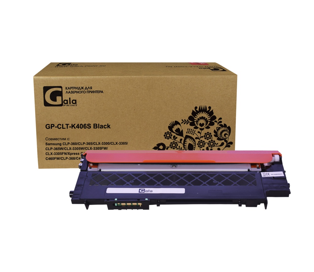 Картридж GP-CLT-K406S для принтеров Samsung CLP-360/CLP-365/CLX-3300/CLX-3305/CLP-365W/CLX-3305W/CLX-3305FW/CLX-3305FN/Xpress C410/C410w/C460W/C460FW/CLP-368/C410/C460 Black 1500 копий GalaPrint