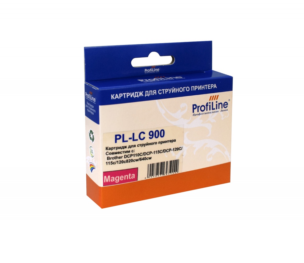 Струйный картридж PL-LC900M для принтеров Brother DCP-110C/DCP-115C/DCP-117C/DCP-120C/DCP-310CN/DCP-315CN/DCP-340CW/MFC-210C/MFC-215C/MFC-410CN/MFC-425CN/MFC-620CN/MFC-640CW/MFC-820CW/MFC-3240C/MFC-3340CN/MFC-5440CN/MFC-5840CN/FAX-1835C/FAX-1840C/FAX-1940CN/FAX-2440C с чернилами на водной основе Magenta 16,6 мл ProfiLine