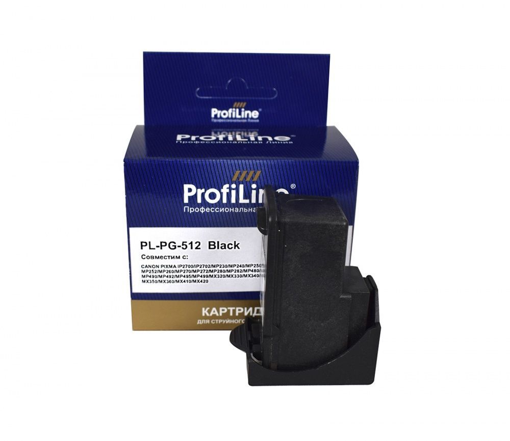 Струйный картридж PL-PG-512 для принтеров Canon PIXMA-MP230/MP240/MP250/MP252/MP260/MP270/MP272/MP280/MP282/MX320/MX330/MX340/MX350/MX360/MX410/MX420/MP480/MP490/MP492/MP495/MP499/iP2700/iP2702 Black 15 мл ProfiLine