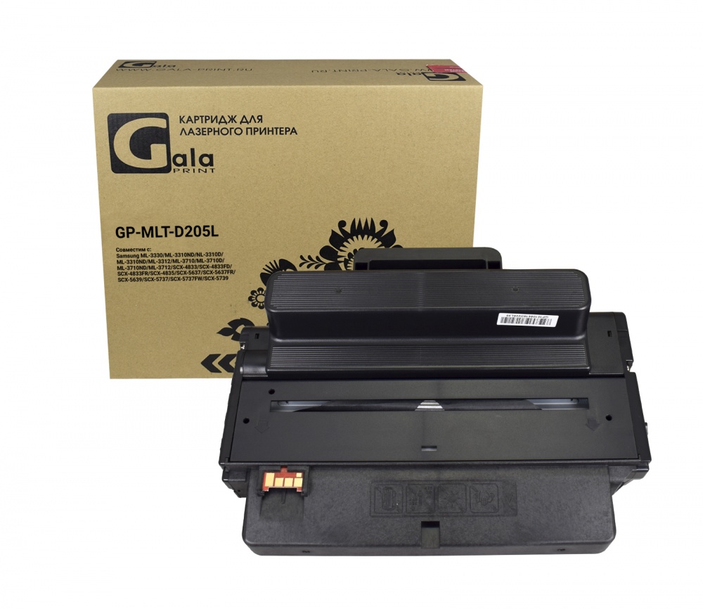 Картридж GP-MLT-D205L для принтеров Samsung ML-3310/NL-3310D/ML-3310ND/ML-3312/ML-3710/ML-3710D/ML-3710ND/ML-3712/SCX-4833/SCX-4833FD/SCX-4833FR/SCX-4835/SCX-5637/SCX-5637FR/SCX-5639/SCX-5737/SCX-5737FW/SCX-5739 5000 копий GalaPrint