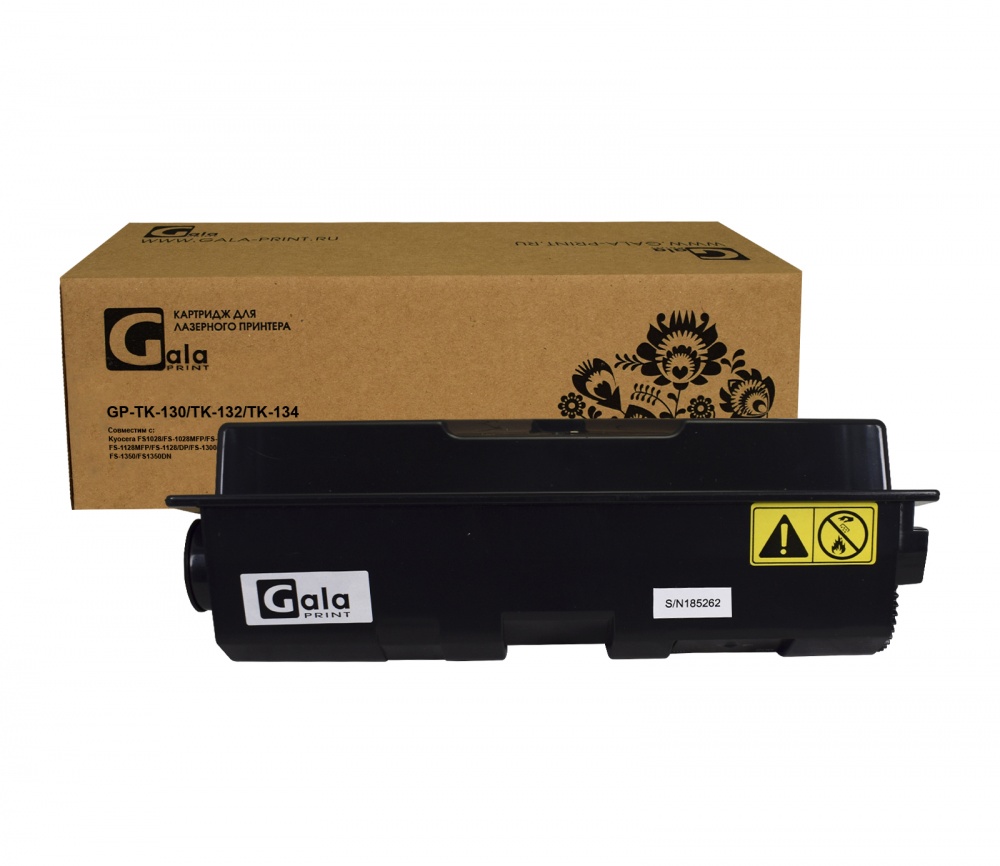 Тонер-туба GP-TK-130 для принтеров Kyocera FS1028/FS-1028MFP/FS-1028MFP/DP/FS-1128/FS-1128MFP/FS-1128/DP/FS-1300/FS-1300D/FS-1300DN/FS-1350/FS1350DN 7200 копий GalaPrint