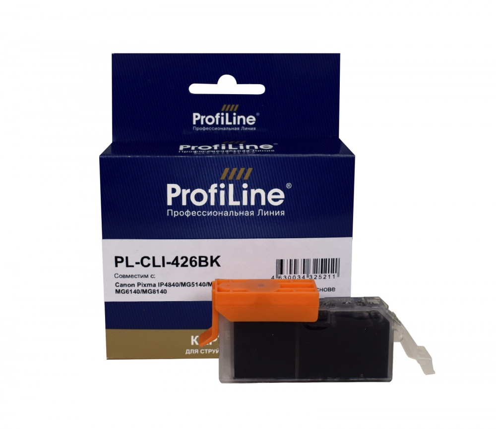 Струйный картридж PL-CLI-426BK для принтеров Canon PIXMA MX714/MX884/MX894/iP4840/iP4940/MG5140/MG5240/MG5340/MG6140/MG6240/MG8140/iX8240/iX6540 с чернилами на водной основе Photo Black 9 мл ProfiLine