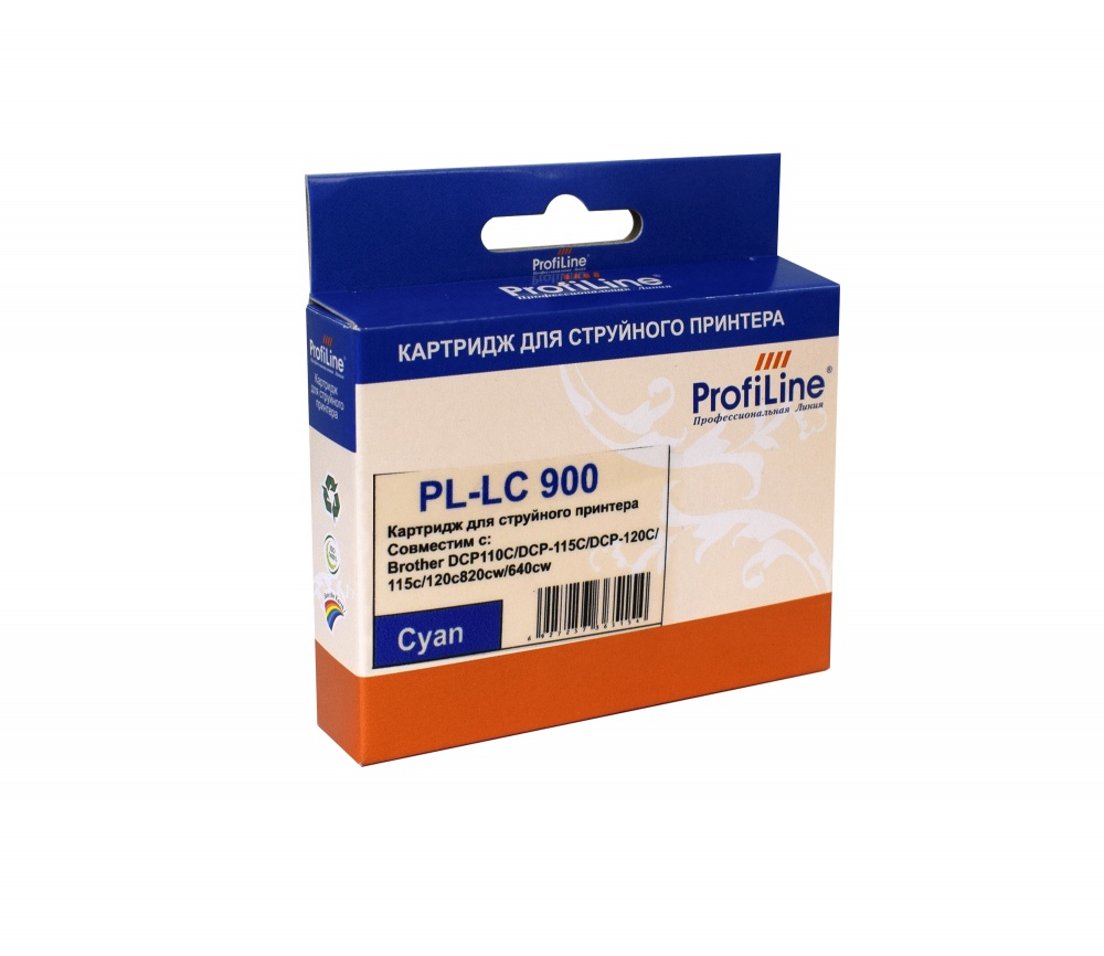 Струйный картридж PL-LC900C для принтеров Brother DCP-110C/DCP-115C/DCP-117C/DCP-120C/DCP-310CN/DCP-315CN/DCP-340CW/MFC-210C/MFC-215C/MFC-410CN/MFC-425CN/MFC-620CN/MFC-640CW/MFC-820CW/MFC-3240C/MFC-3340CN/MFC-5440CN/MFC-5840CN/FAX-1835C/FAX-1840C/FAX-1940CN/FAX-2440C с чернилами на водной основе Cyan 16,6 мл ProfiLine