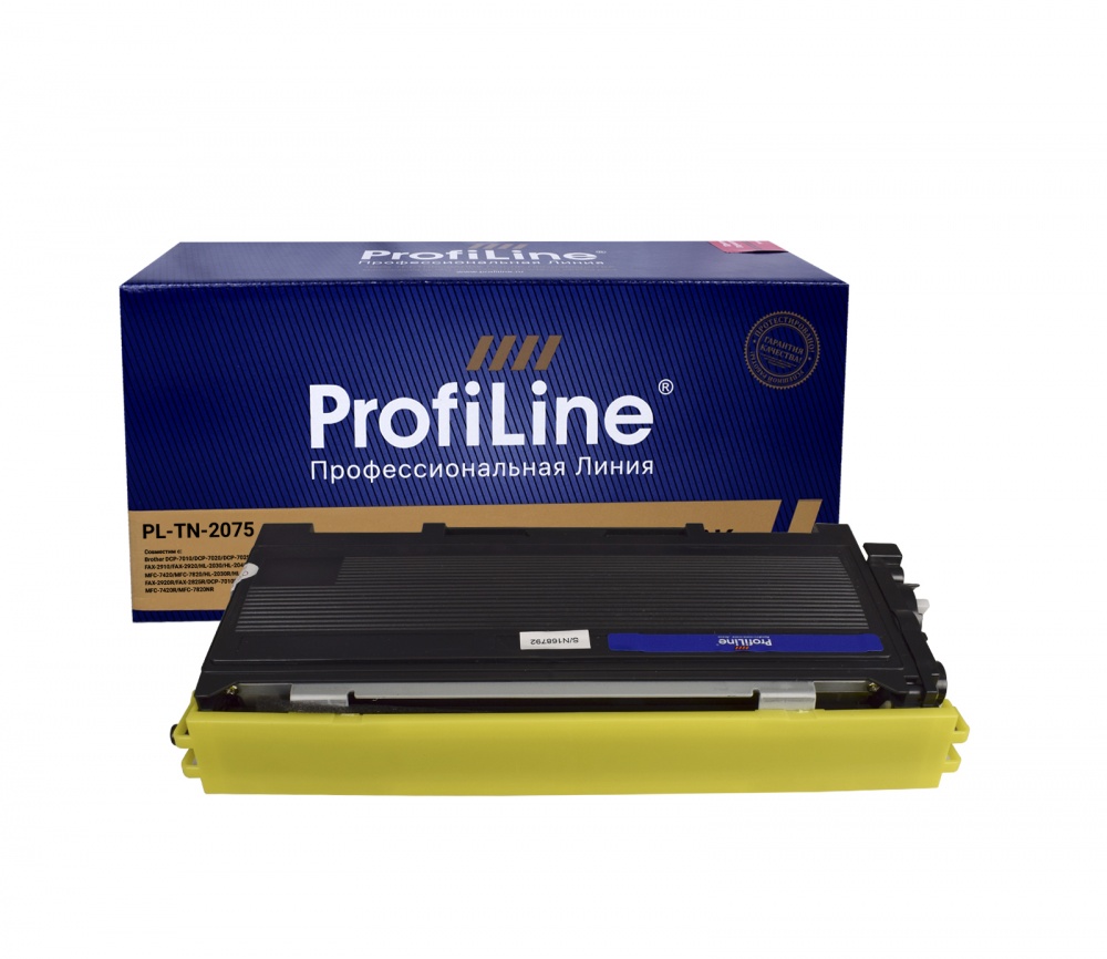 Картридж PL-TN-2075 для принтеров Brother DCP-7010/DCP-7020/DCP-7025/FAX-2820/FAX-2825/FAX-2910/FAX-2920/HL-2030/HL-2040/HL-2070/MFC-7225/MFC-7420/MFC-7820/HL-2030R/HL-2040R/HL-2070NR/FAX-2920R/FAX-2825R/DCP-7010R/DCP-7025R/MFC-7420R/MFC-7820NR 2500 копий ProfiLine